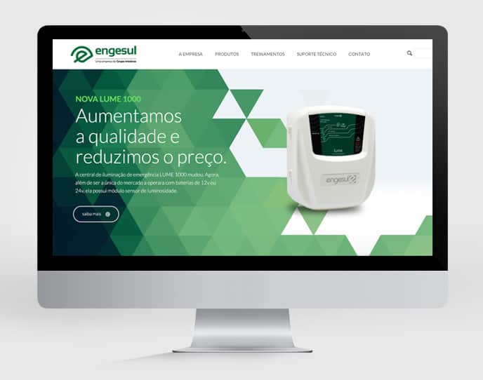 Website for technology company Engesul. UI/UX and web developing.