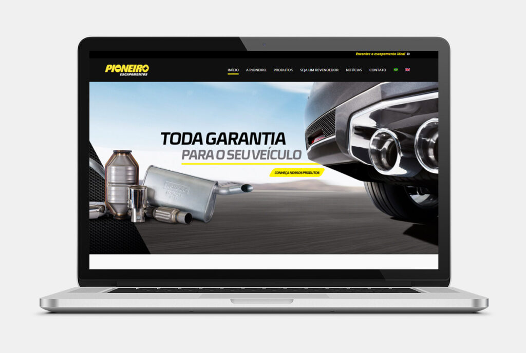 Website for auto brand Pioneiro. UI/UX and web developing.